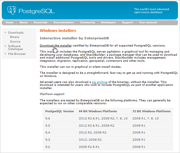 postgresql client windows download